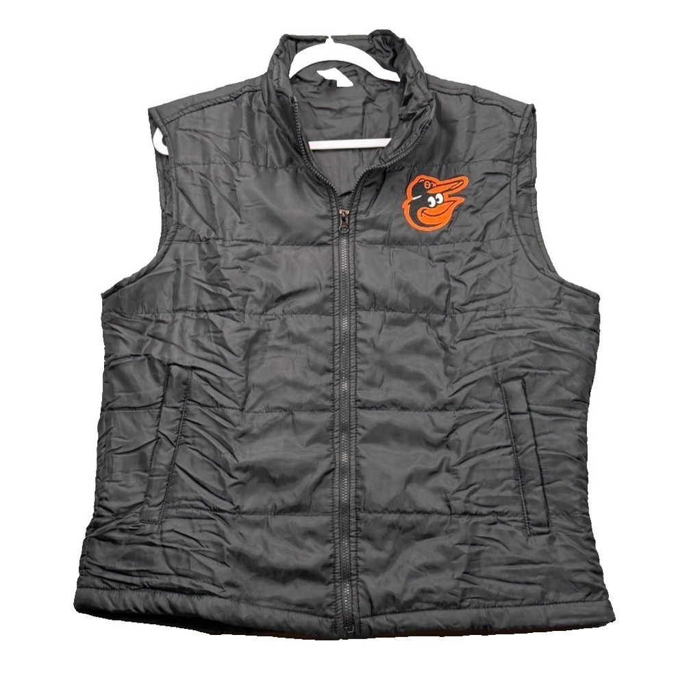 Baltimore Orioles Vest Mens XL Black Packable Puffer Full Zip Elevin Group MLB